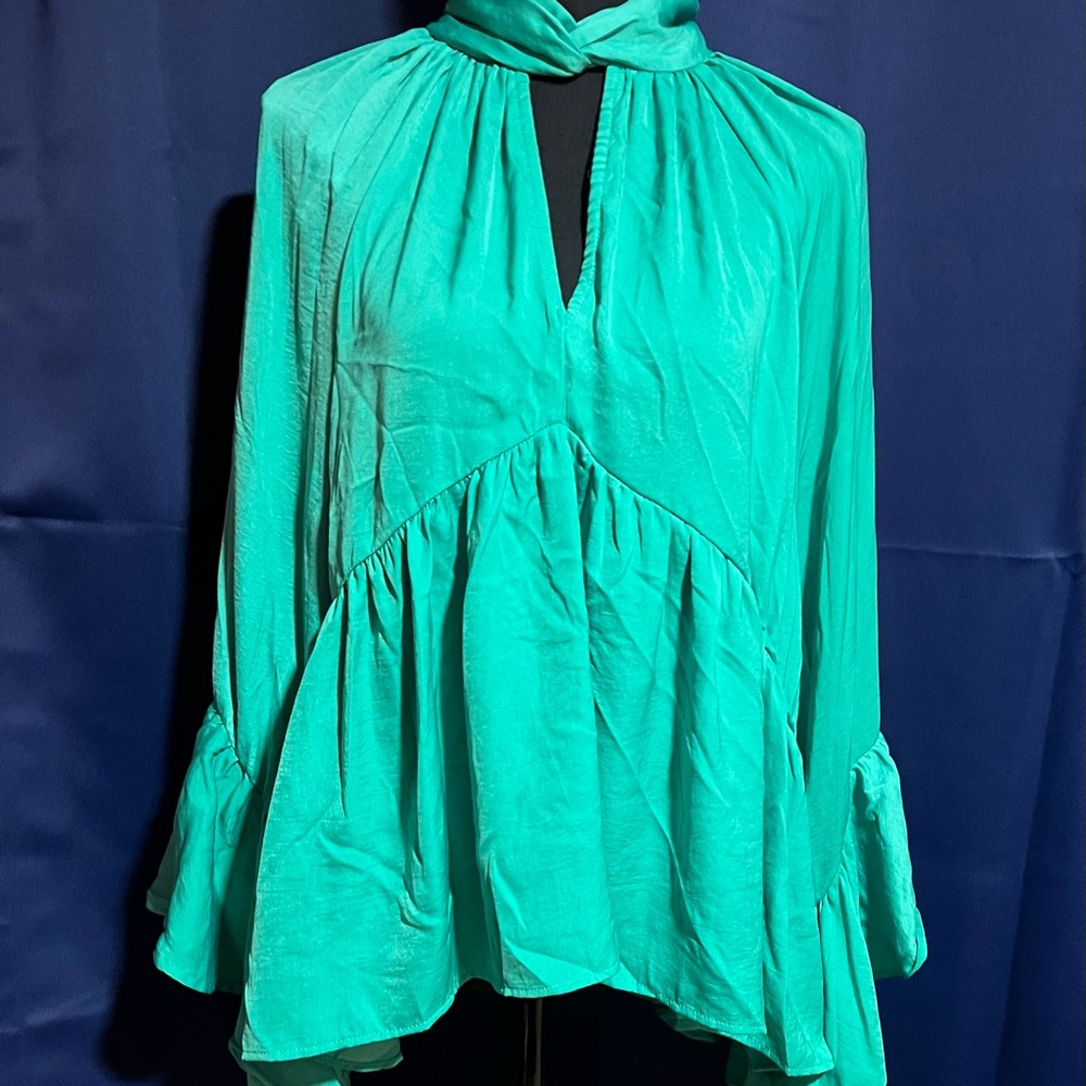 Chic Bright Green Women's Blouse